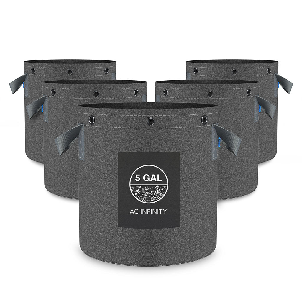 AC Infinity Stofftöpfe 5er-Pack – atmungsaktive Fabric Pots mit Griffen